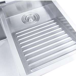 Lavadero para Balcón de Acero Inoxidable para el Hogar con Tabla de Lavar, Fregadero de Gran Tamaño Hecho a Mano de Acero 304 de una Sola Cuba - Product Image 6