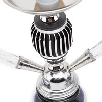 Set Rokok Hookah Arab Pipa Ganda Aluminium Beku Baru dengan Pot Kecil Logam Mewah untuk KTV Bar, Dilengkapi Pipa Kaca Khusus