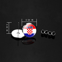Drapeau du monde clous d'oreille en acier inoxydable drapeau africain Simple rond verre dôme pierres précieuses femmes hommes boucles d'oreilles lumineuses
