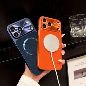 Coque de téléphone magnétique antichoc en métal texturé avec grande fenêtre et grandes découpes pour <span class=keywords><strong>iPhone</strong></span> 17 <span class=keywords><strong>Pro</strong></span> Max 16 15 14 13 11 - Product Image 4