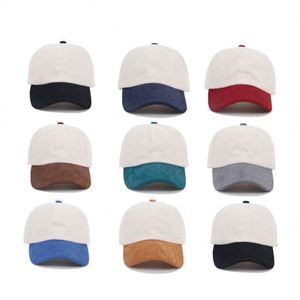 หมวกคอร์ดูรอยขายส่ง หมวกเบสบอลคอร์ดูรอยแบบวินเทจสองสี  รับทำตามสั่ง - Product Image 2