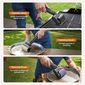 Brosse de nettoyage électrique automatique pour barbecue rotative avec poils en fil d'acier - Product Image 4