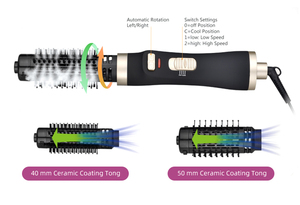 Sèche-cheveux rotatif à air chaud 3 en 1 <span class=keywords><strong>Brosse</strong></span> lissante pour cheveux <span class=keywords><strong>Brosse</strong></span> <span class=keywords><strong>rotative</strong></span> automatique <span class=keywords><strong>Brosse</strong></span> à cheveux électrique à vent rotatif - Product Image 5