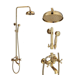 Laiton Antique <span class=keywords><strong>Salle</strong></span> <span class=keywords><strong>De</strong></span> <span class=keywords><strong>Bain</strong></span> 8 "Pluie Robinet <span class=keywords><strong>de</strong></span> Douche Mitigeur <span class=keywords><strong>de</strong></span> Baignoire Colonne <span class=keywords><strong>De</strong></span> Douche - Product Image 1
