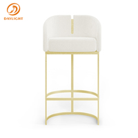 Tabourets de bar de luxe, mobilier de restaurant, chaise haute de cuisine nordique, tabourets de bar modernes en métal avec dossier, prix abordable