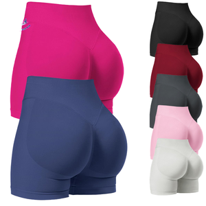 Shorts de Yoga M394 para Mujer, Color Sólido, Spandex/Nailon, Efecto Levanta Glúteos, Estilo Ciclista, Ecológicos, Secado Rápido, Moda Fitness - Product Image 2