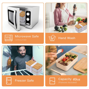 Adults <b>Lunch</b> <b>Box</b> and Drinking Cup for Men Bento <b>Box</b> <b>Lunch</b> <b>Box</b> <b>Stackable</b> Food Container with Built-in Utensil Set - Product Image 5