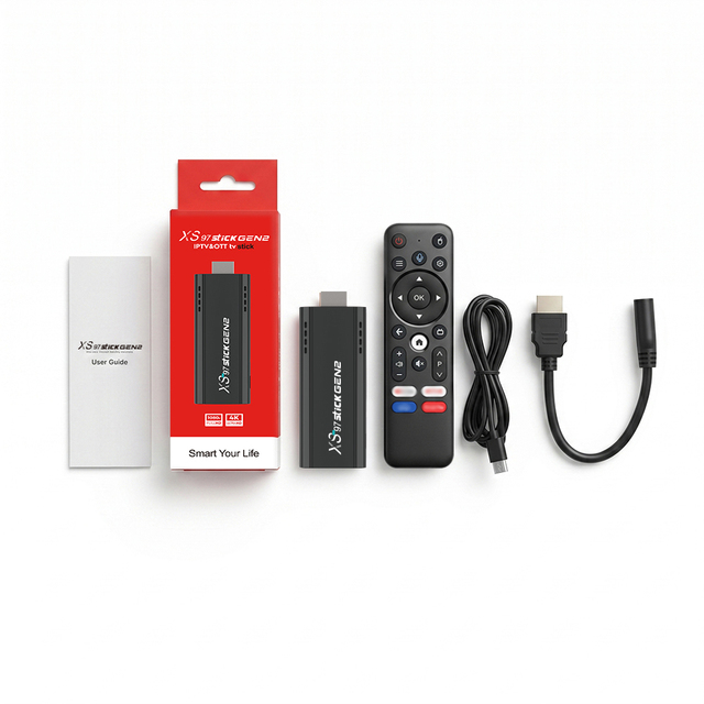 Ready Ship XS97 4K Android 12 Quad Core Allwinner H618 Dual Band WiFi USB ATV TV Stick with Voice Remote Control