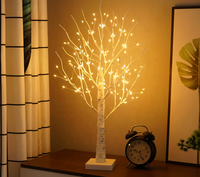 Lumières d'arbre artificielles en bouleau avec LED, 60 cm, 144 LED, alimentées par piles, pour la décoration de la maison, des coins, des mariages, de Noël