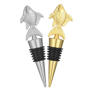 Bouchon de bouteille en alliage en forme de poisson rouge pour la conservation du vin, cadeau de fête - Product Image 1