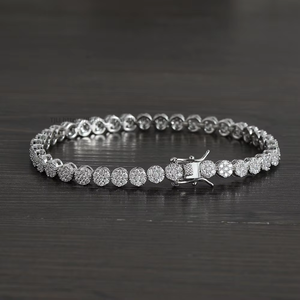 5Mm Round Full Zirconium Single-row <b>Couple</b> <b>Bracelet</b>, Accessories Zircon Tennis Chain Tanjing Fashion Lijing Necklace - Product Image 3