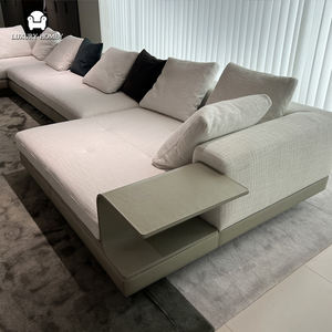 Sofa Kulit Modular Italia Mewah Desain Modern Sofa Beludru Melengkung untuk Villa dan Perabot Ruang Tamu - Product Image 6