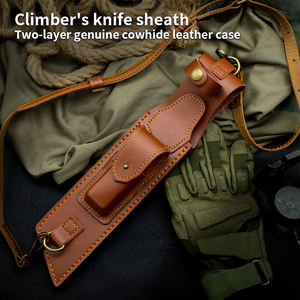 Offre Spéciale OEM Camping en plein air EDC fourreau <span class=keywords><strong>ceinture</strong></span> en cuir épais transporter couteau gaine avec lame fixe en acier manche en bois en gros - Product Image 5