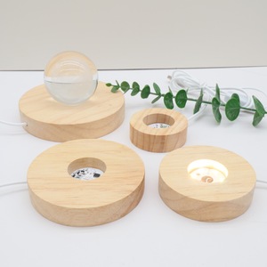 Đèn ngủ bằng gỗ LED hình cầu pha lê với ba màu đèn điều khiển bằng công tắc USB có thể sạc lại 5V để trang trí phòng ngủ cho trẻ em - Product Image 6
