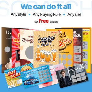 Promosyon Scratch-Off şanslı kahve kartı dijital baskı özel boyutları kağıt Win ödül Scratch - Product Image 4