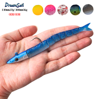 Balık Avı İçin Hazır Kum Yılan Balığı Yumuşak Yemi, Kurşun Jig Başlıklı Çok Parçalı Balıkçılık Yemi 100mm 16g 130mm 27g