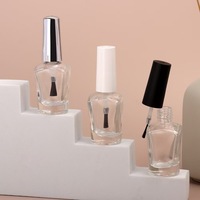 Flacon de vernis à ongles en verre cylindrique transparent réutilisable de 12 ml OEM/ODM avec bouchon à vis et impression UV