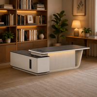 Meubles de luxe pour PDG commercial Table de directeur de bureau Mobilier de bureau moderne Bureau de direction en bois de haute technologie