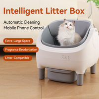 Bac à litière pour chat intelligent entièrement automatique, anti-odeurs, faible bruit, toilette pour chat intelligente, télécommande électrique