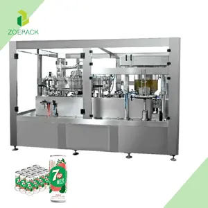Automatic Isobaric Aluminum Tin Can Carbonated Soft Drink Soda Water Energy Drink Beer Beverage Canning Sealing Line