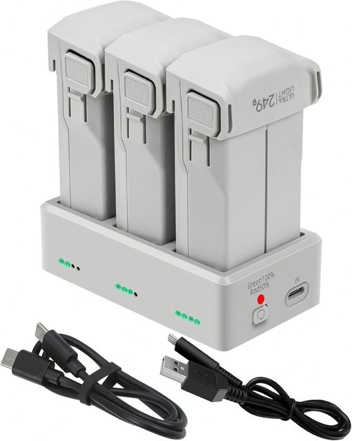 Plastic Drone Charger Hub Kit with Storage Charging for Mini 5/4/3/3 Pro Battery Three Batteries Sequence Charge Accessories