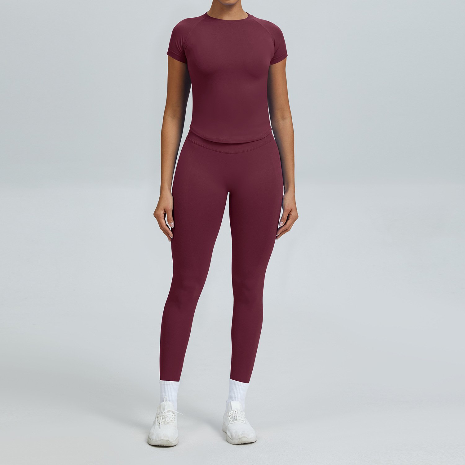 Maniche corte+leggings (viola)