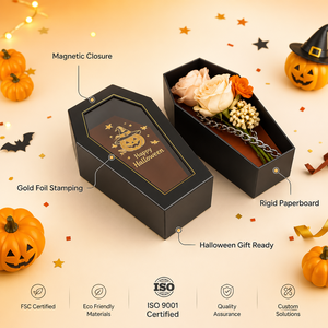 <span class=keywords><strong>Scatola</strong></span> regalo rigida in carta personalizzata per Halloween con chiusura magnetica per dolcetti, cioccolatini e caramelle per feste di Trick or Treat - Product Image 2