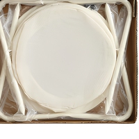Nappe ronde personnalisée avec poches, style lin blanc, pour café, salle à manger, événement