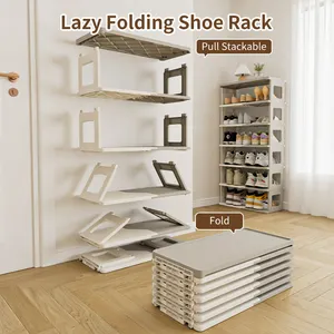 HAIXIN Zapatero de Fácil Instalación Mejorado, Organizador de Plástico Plegable para Ahorro de Espacio, Soporte para Zapatos, Edición Extendida