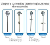 Capteur de température industriel personnalisé de type K J PT100 assemblé avec boîtier de jonction en aluminium