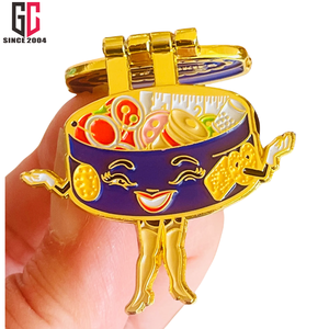 15 años de fábrica personalizada galleta lata Metal esmalte bisagra Pin solapa Pin cierre y abierto insignia funcional artesanía regalo - Product Image 5