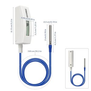 <span class=keywords><strong>ECOWITT</strong></span> WN34BD Affichage LCD Sonde de température Wi-Fi 915 MHz avec câble en silicone de 100 m pour piscine/étang/liquide/air/sol - Product Image 2