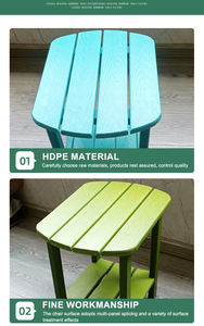 Table d'appoint d'angle moderne en plastique imitation bois pour jardin et patio - Product Image 5