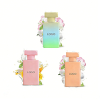 Flacon de parfum vide en verre blanc rose brillant carré de 30 ml, 50 ml, 100 ml avec bouchon pulvérisateur, gravure et sérigraphie