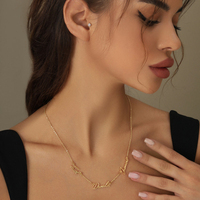 Collar Clásico Personalizado de Acero Inoxidable Chapado en Oro de 18K con Múltiples Nombres para Aniversario