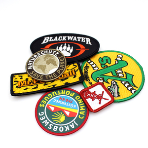 Thiết Kế Thêu 3D Logo Sắt Trên Dệt Huy Hiệu Móc Và Vòng Lặp Thêu Tùy Chỉnh Vá Cho Quần Áo - Product Image 4