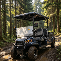 Voiture de golf électrique tout-terrain Rainbow 72V certifiée CE, freins à disque, 4 places personnalisées avec compartiment arrière, 30 km/h, autonomie 70-90 km