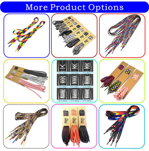 Dây giày cầu vồng Polyester thời trang Mega nhiệt chuyển in ấn thể thao dây giày thăng hoa in logo 50 cặp/OPP - Product Image 2