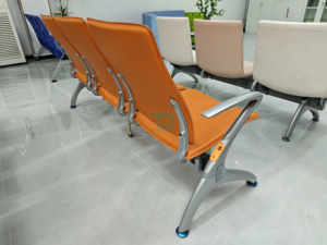 Chaise d'attente Foshan 1 2 3 4 5 places, cadre en acier métallique, cuir PU pour salle d'attente de bureau, banque, gare, bus, réception, USB - Product Image 3