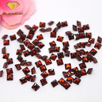 Pierre précieuse synthétique de forme carrée à prix avantageux, grenat rouge, zircone cubique
