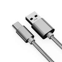 Cable de Carga Rápida y Transferencia de Datos USB-A a USB-C, Nuevo Estilo, Venta Directa al Por Mayor, 1m de Longitud con Malla de Protección para Uso con Computadora