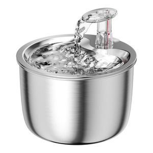 Fontaine à eau pour animaux de compagnie en acier inoxydable, pour chats et chiens, filtre à circulation automatique de 2l, conception détachable, forme ronde - Product Image 1