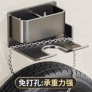 Support mural pour sèche-cheveux Gao Wenhai, finition polie rectangulaire, installation sans perçage, étagère de rangement pour salle de bain - Product Image 3