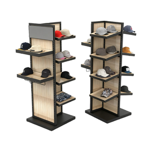 Pavimento in legno in piedi espositore con più strati per cappelli e berretti 360 gradi vetrina - Product Image 3