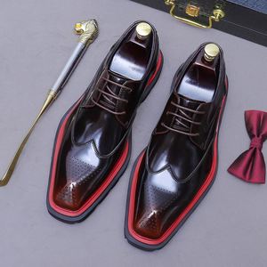 Zapatos de Cuero Genuino para Hombre, de Alta Calidad, en Oferta, Moda Masculina, Casuales de Negocios, Cuadrados, Antideslizantes, Transpirables, Ligeros, con Suela Gruesa - Product Image 6