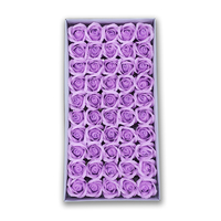2026 50 pièces Diamètre 4,5 cm 3 couches Pétales de rose parfumés Savon de bain pour le corps Mariage Fête Savon en forme de rose Cadeau