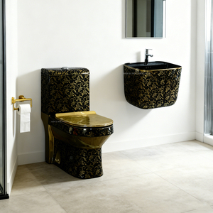 Juego de Sanitarios de Lujo OEM para Baño, Inodoro de Una Pieza y Lavabo Suspendido de Cerámica, Inodoro WC - Product Image 2