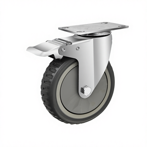 <span class=keywords><strong>Roue</strong></span> mobile à <span class=keywords><strong>axe</strong></span> unique de 3 pouces et 4 pouces, <span class=keywords><strong>roue</strong></span> universelle anti-enroulement grise avec frein - Product Image 1