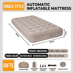 Matelas de camping auto-gonflant de luxe beige pour <span class=keywords><strong>lit</strong></span> surélevé, matelas de couchage 3D en forme de fromage, épais en éponge, moderne et pliable pour une personne - Product Image 2