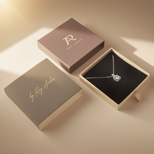 Danh Sách Mới tùy chỉnh sản phẩm giấy kraft EcoFriendly Mini Phụ Nữ Vòng cổ bao bì hộp đồ trang sức bán buôn hộp đồ trang sức - Product Image 1